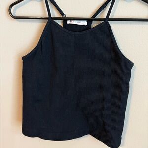 Laslulu athletic tank top built in bra cropped